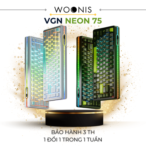 VGN Neon 75 | Bàn Phím Phím Từ Tính Chuyên Game Pin 8000mAh, 8K Hz, Độ Trễ 0.1ms, Scan Rate 256K, Accuracy 0.005mm, RGB 16.8 Triệu Màu