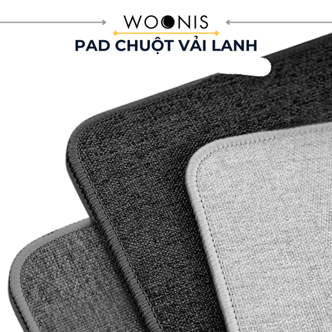 Lót Chuột Vải Cotton Lanh Chống Trượt Woonis - 4 Màu Tinh Tế - 30×80cm