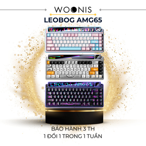 BÀN PHÍM CƠ LEOBOG AMG65 SILENT, MÀN HÌNH TFT GIF/JPG, MÀN HÌNH LED THÔNG MINH, PIN 8000MAH