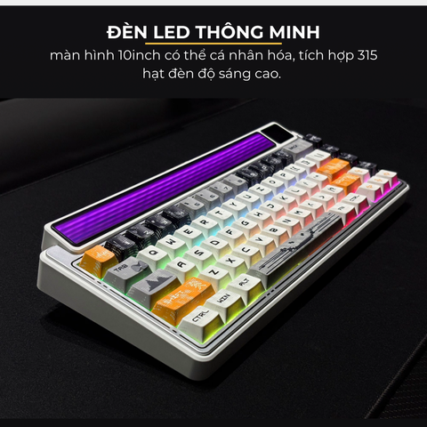 BÀN PHÍM CƠ LEOBOG AMG65 SILENT, MÀN HÌNH TFT GIF/JPG, MÀN HÌNH LED THÔNG MINH, PIN 8000MAH