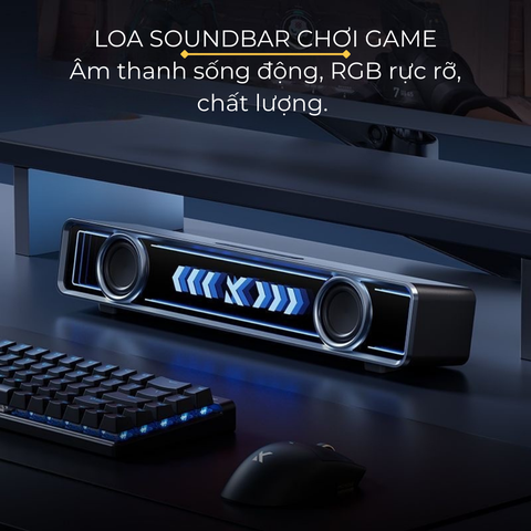 Loa Soundbar Gaming MCHOSE K20 – Âm Thanh Vòm 7.1, Micro Tháo Rời, Đèn RGB Nhịp Nhạc