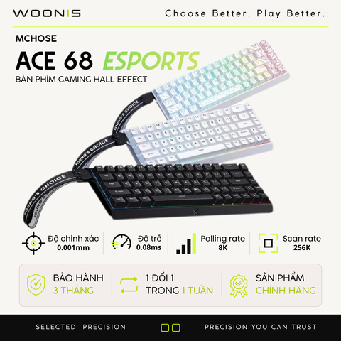 BÀN PHÍM CƠ GAMING HE MCHOSE ACE60/68 | Rapid Trigger | Scan-rate 128K | 8000hz
