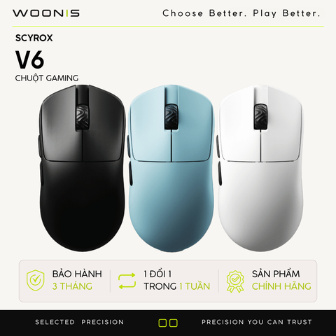 Chuột Gaming Không Dây Scyrox V6 – 8000Hz, 30K DPI, Siêu Nhẹ 40g