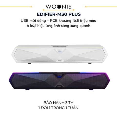 Loa Gaming Soundbar EDIFIER M30 Plus – Âm Thanh 2.0 Đối Xứng, Bluetooth 5.4, Đèn LED RGB, Chống Ồn