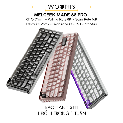 Bàn Phím Gaming HE MELGEEK MADE 68 PRO+ RT 0.01mm, Polling Rate 8K, Scan Rate 16K, Delay 0.125ms, Deadzone 0, RGB 16tr Màu
