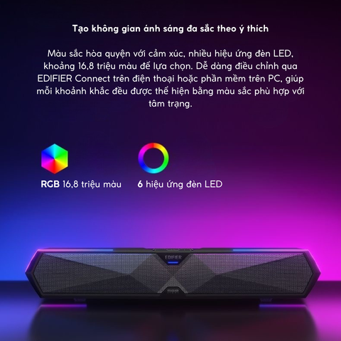 Loa Gaming Soundbar EDIFIER M30 Plus – Âm Thanh 2.0 Đối Xứng, Bluetooth 5.4, Đèn LED RGB, Chống Ồn