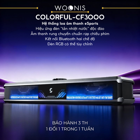 Loa Soundbar Colorful CF3000 – RGB mô phỏng tản nhiệt nước, Bluetooth 5.3, Micro ẩn HD