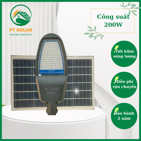 Đèn ZL-L200W - Đèn đường năng lượng mặt trời cao cấp (BH 2 năm)
