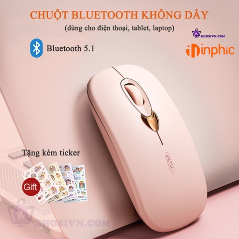 Chuột Văn Phòng Inphic Bluetooth Dùng Cho Điện Thoại, Tablet, Máy Tính Bảng, Laptop Không Dây - Inphic Q8