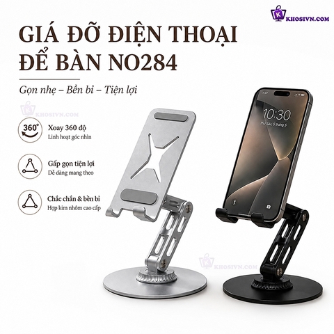 Giá Đỡ Điện Thoại Xoay 360 Độ Gấp Gọn Chất Liệu Hợp Kim Nhôm Cao Cấp No284