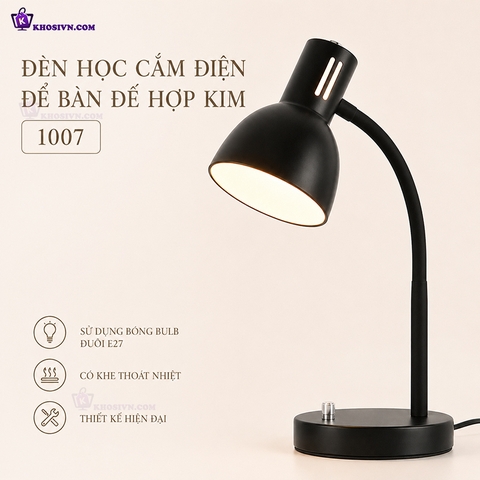 Đèn Học Cắm Điện Để Bàn Đế Hợp Kim Chống Cận Bảo Vệ Mắt Không Kèm Bóng D1007