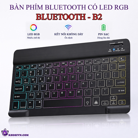 Bàn Phím Bluetooth Cho Điện Thoại Máy Tính Bảng Không Dây 10 inch Có LED RGB B2