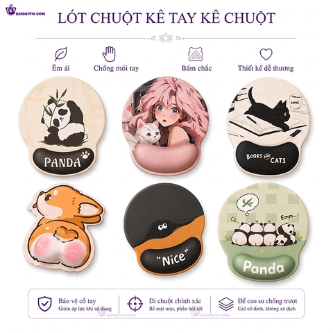Lót Chuột Có Đệm Kê Cổ Tay Chống Mỏi, KÊ CHUỘT Dùng Để Kê Tay Khi Sử Dụng Chuột