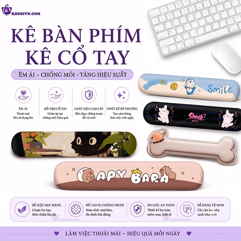 Lót Chuột Có Đệm Kê Cổ Tay Chống Mỏi, KÊ BÀN PHÍM Dùng Để Kê Tay Khi Sử Dụng Bàn Phím