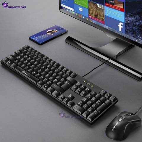 Bộ Bàn Phím Có Dây + Chuột Văn Phòng Máy Tính PC Có Dây Giá Rẻ