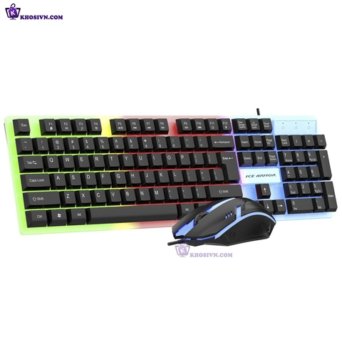 Bộ Bàn Phím Có Dây + Chuột Máy Tính Giả Cơ Có Dây LED RGB - BT300