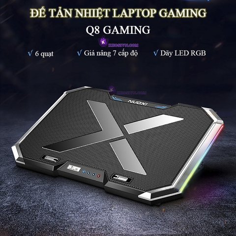 Đế Tản Nhiệt Laptop Gaming Làm Mát Nhanh Chống Ồn Q8