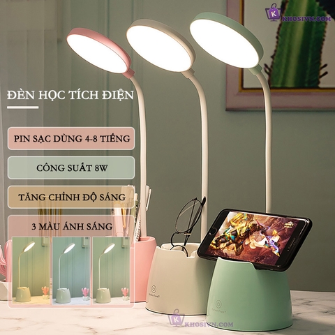 Đèn Bàn Học Chống Cận Pin Sạc Tích Điện Không Dây Có Giá Đỡ - SL-906