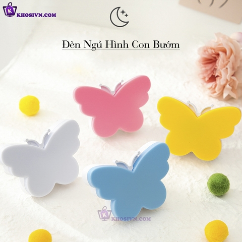 Đèn Ngủ Cảm Biến Ánh Sáng Tự Động Tắt Mở Hình Con Bướm Cute