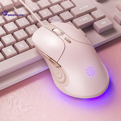 Chuột Gaming Inphic Công Thái Học Có Dây Dùng Cho Văn Phòng Chơi Game Độ Nhạy DPI 4 Cấp Có LED RGB Nút Bấm Im Lặng - Inphic B8
