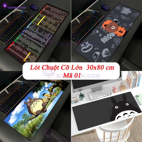 Lót Chuột Cỡ Lớn 80x30cm Miếng Pad Chuột Cao Su Cỡ Lớn Có Bo Viền - Mã 01