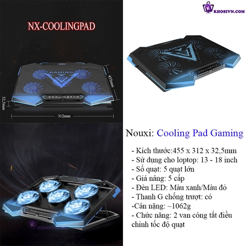 Đế Tản Nhiệt Laptop Gaming 17inch 2 Cổng USB Cooling Pad