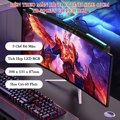 Đèn Treo Màn Hình Vi Tính Cong Kẹp Màn Hình PC Có Đèn LED RGB Điểu Chỉnh Độ Sáng Cong 40cm - TB-301SFS
