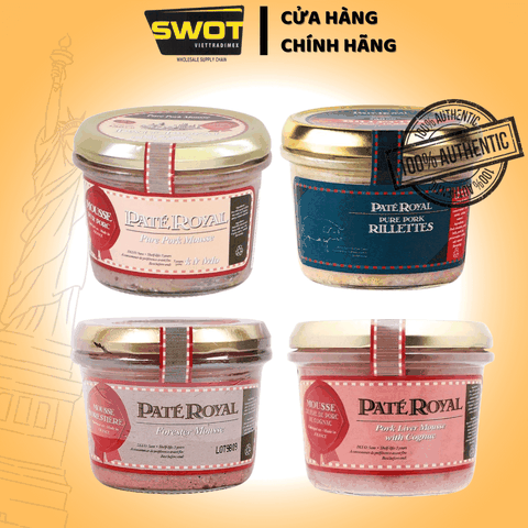 Pate Royal gan ngỗng Made in FRANCE 180g, thơm ngon, đậm vị, nguyên liệu tự nhiên phù hợp dùng cho gia đình, có thể ăn kèm cùng bánh mì hoặc dùng trực tiếp - SWOT