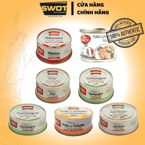Pate JEAN.FLOCH gan heo Made in France 78g, hương vị đậm đà, mặn ngọt vừa phải, có thể kèm cùng bánh mì hoặc là sự kết hợp với các món ăn nhẹ hằng ngày, có thể dùng trực tiếp - SWOT