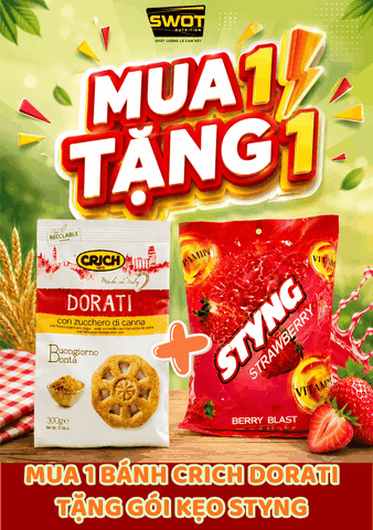 BÁNH CRICH DORATI GÓI 300GR CỦA Ý TẶNG GÓI KẸO STYNG