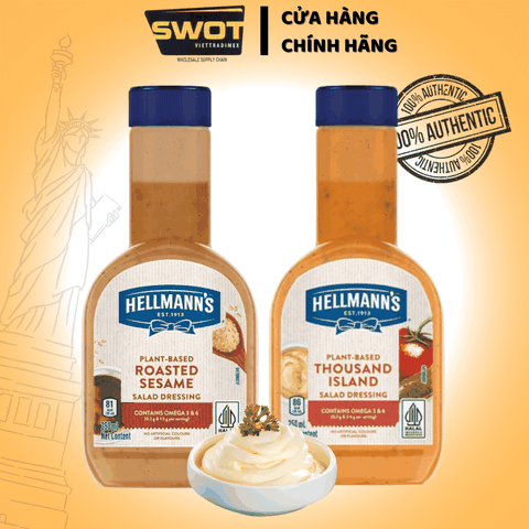 Sốt Hellmans các loại của Mỹ, vị béo mịn đặc trưng, lựa chọn hoàn hảo cho salad, sandwich, các món chiên... phù hợp trong các bữa ăn gia đình - SWOT