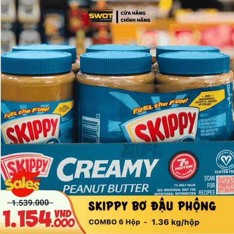COMBO 6 HỘP BƠ ĐẬU PHỘNG SPKIPPY - 1.36KG