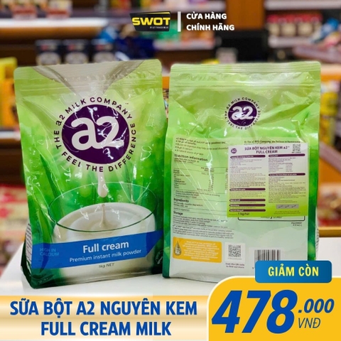 SỮA BỘT A2 NGUYÊN KEM FULL CREAM MILK - TÚI 1KG