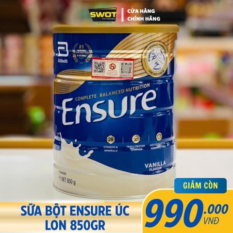 SỮA BỘT ENSURE ÚC - LON 850GR