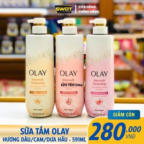 SỮA TẮM OLAY - HƯƠNG DÂU / CAM / DƯA HẤU - CHAI 591ML