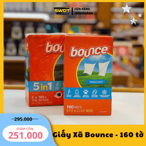 GIẤY XẢ THƠM BOUNCE - 160 TỜ