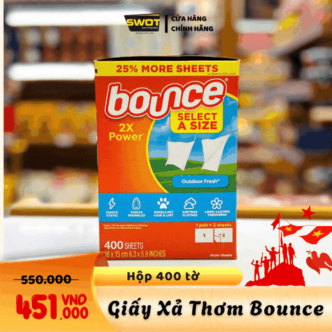 GIẤY XẢ THƠM BOUNCE - 400 TỜ