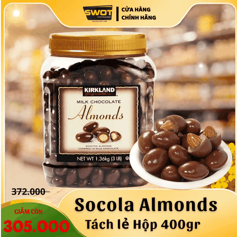 SOCOLA ALMONDS HẠNH NHÂN - HỘP TÁCH LẺ 400GR