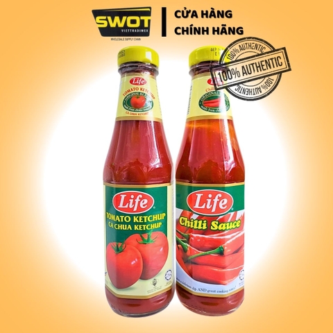 Tương Ớt - Tương Cà Hiệu Life 330g - không chứa hóa chất, chất bảo quản độc hại, đảm bảo an toàn cho sức khỏe người tiêu dùng - SWOT