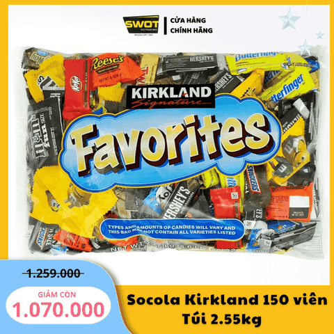SOCOLA KIRKLAND MIX 150 VIÊN - TÚI 2,55KG