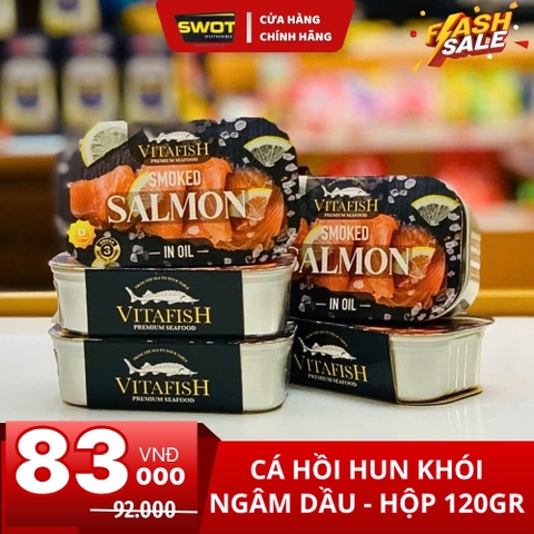 CÁ HỒI HUN KHÓI NGÂM DẦU VITAFISH - 120GR