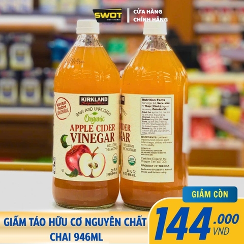 GIẤM TÁO HỮU CƠ NGUYÊN CHẤT - CHAI 946ML