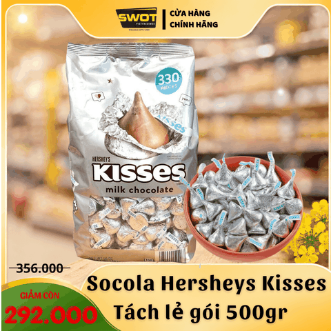 SOCOLA HERSHEY'S KISSES - GÓI TÁCH LẺ 500GR