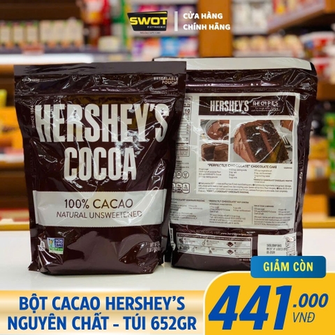BỘT CACAO HERSHEY'S NGUYÊN CHẤT - HỘP 652GR