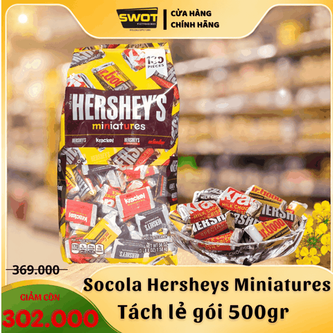 SOCOLA HERSHEY'S MINIATURES - TÁCH LẺ GÓI 500GR
