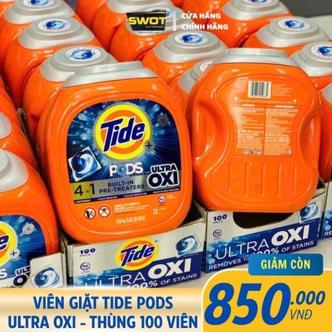 VIÊN GIẶT TIDE PODS ULTRA OXI 4IN1 - 100 VIÊN - 2.56KG