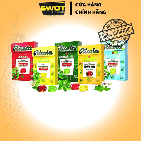 Kẹo Ngậm Thảo Mộc Ricola nhiều vị không đường được nhập khẩu chính hãng từ Thụy Sỹ - SWOT