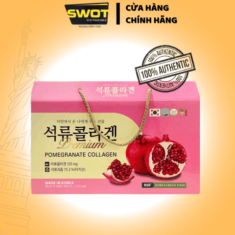 Nước Collagen Lựu Cao Cấp của Hàn Quốc Hộp 60 gói và 20 gói Premium Pomegranate Collagen 50ml/gói - SWOT