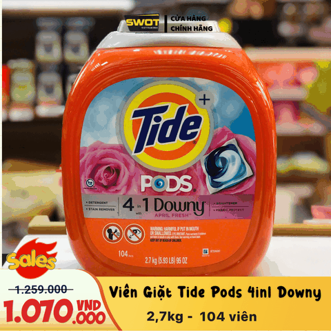 VIÊN GIẶT TIDE POSD 4in1 DOWNY - 104 VIÊN - 2.7KG