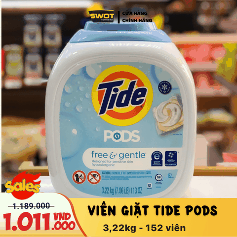 VIÊN GIẶT TIDE PODS - HỘP 152 VIÊN - 3.22KG